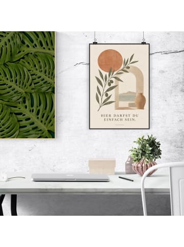 Poster Sonne beruhigend Design mit Spruch in Weiß