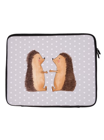 Mr. & Mrs. Panda Laptop Tasche Igel Liebe ohne Spruch in Grau Pastell