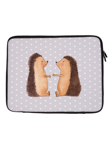 Mr. & Mrs. Panda Notebook Tasche Igel Liebe ohne Spruch in Grau Pastell