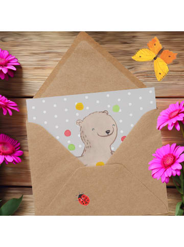 Mr. & Mrs. Panda Einladungskarte Bär Jonglieren ohne Spruch in Grau Pastell