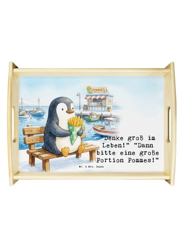 Mr. & Mrs. Panda Tablett Pinguin Pommestüte Design mit Spruch in Weiß