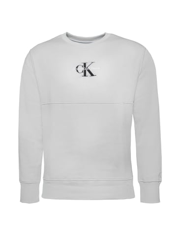 Calvin Klein Sweatshirt Jeans Monologo Crew Neck in grau