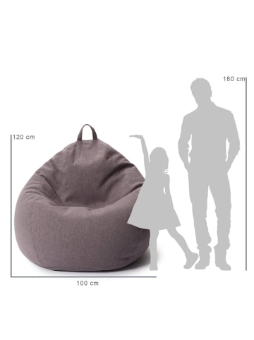 Lumaland XXL Sitzsack - 100x120x50 cm Bodenkissen - 315 L - Dunkelgrau