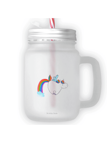 Mr. & Mrs. Panda Trinkglas Mason Jar Einhorn Fliegendes Pferd oh... in Transparent