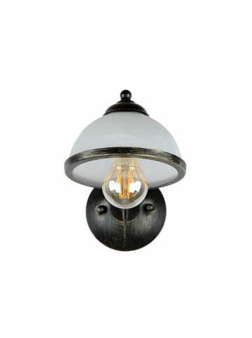 Licht-Erlebnisse Wandlampe (B)15.5 x (H)18 cm in Messing Antik Weiß