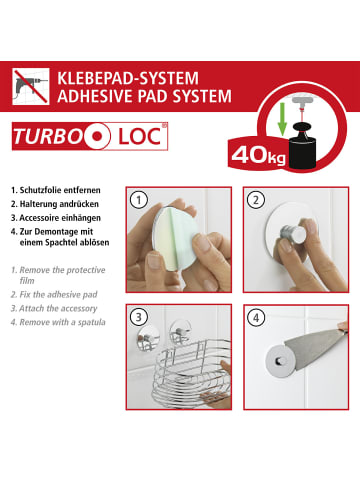 Wenko Turbo-Loc® Eckregal 2 Ablagen in Chrom