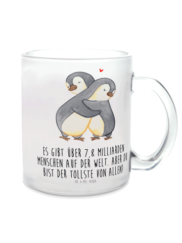 Mr. & Mrs. Panda Teetasse Pinguine Kuscheln mit Spruch in Transparent