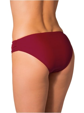 Aquarti Aquarti Damen Bikinihose mit seitlichen Raffungen in dunkelrot
