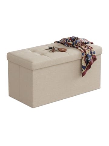 relaxdays Sitzbank in Beige - (B)76 x (H)38 x (T)38 cm