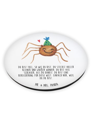 Mr. & Mrs. Panda Kühlschrankmagnet Spinne Agathe Party mit Spruch in Weiß