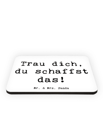 Mr. & Mrs. Panda Kühlschrankmagnet Spruch Angst überwinden mit S... in Weiß