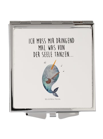 Mr. & Mrs. Panda Handtaschenspiegel quadratisch Narwal Gitarre m... in Weiß