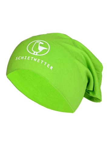 SCHIETWETTER Beanie mit Print Möwe in lime/white