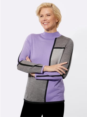 WITT WEIDEN Pullover in lavendel-schwarz-gemustert