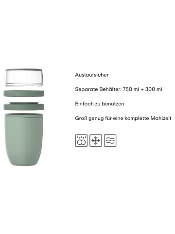 Mepal Lunchpot XL Ellipse in 750 ml + 300 ml in Vivid Mauve