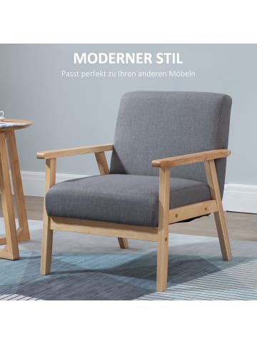HOMCOM Sessel in Grau 64L x 70B x 72H cm