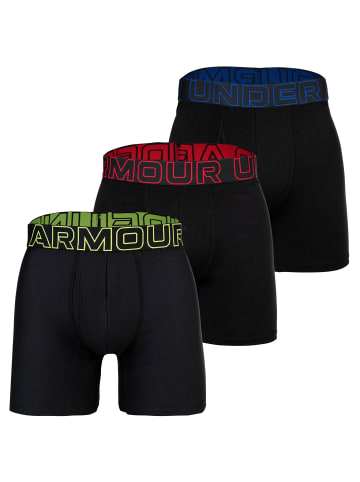 Under Armour Boxershort 3er Pack in Schwarz/Grün/Blau/Rot