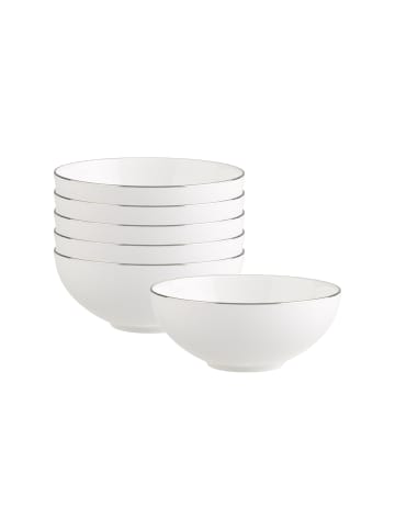 Villeroy & Boch 6er Set Dessertschalen Anmut Platinum No. 1 ø 13 cm weiß in weiß