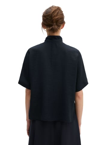 Marc O'Polo Crinkle-Schluppenbluse regular in Deep Night Blue