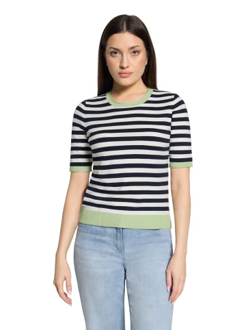 Betty Barclay Basic-Pullover kurzarm in Patch Dark Blue/Green