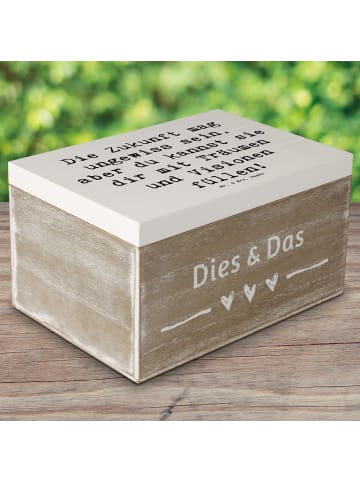 Mr. & Mrs. Panda Holzkiste Spruch Zukunftsplanung Ungewissheit a... in Weiß