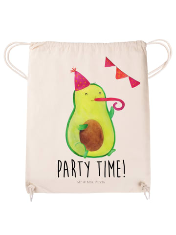 Mr. & Mrs. Panda rucksack stoff Avocado Party Zeit mit Spruch in Creme