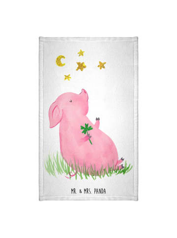 Mr. & Mrs. Panda Handtuch Klein Schwein Glück ohne Spruch in Weiß