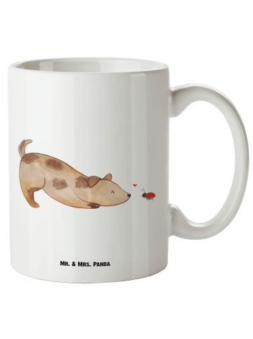 Mr. & Mrs. Panda Pott Hund Marienkäfer ohne Spruch in Weiß