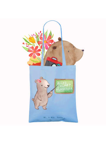 Mr. & Mrs. Panda Tote Bag Nachhilfelehrerin Herz ohne Spruch in Sky Blue