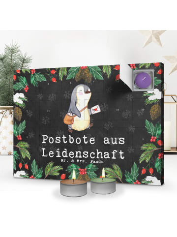 Mr. & Mrs. Panda Adventskalender Postbote Leidenschaft mit Spruch in Kreidetafel