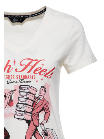 Queen Kerosin Queen Kerosin T-Shirt High Heels - Higher Standards in offwhite
