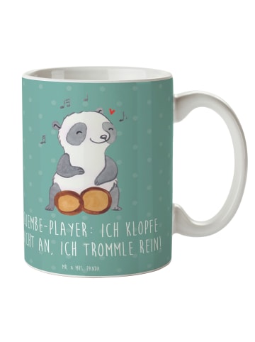 Mr. & Mrs. Panda Tasse Djembe Rhythmus mit Spruch in Meeresbrise