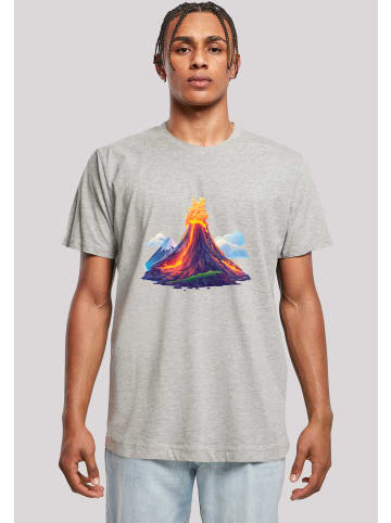 F4NT4STIC T-Shirt Vulkanausbruch in grau meliert