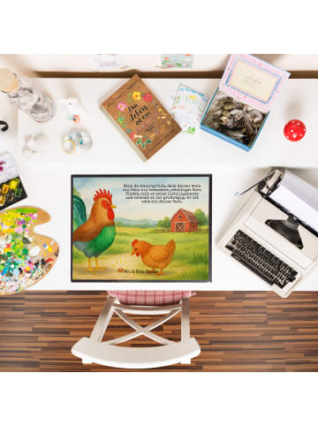 Mr. & Mrs. Panda schreibtischunterlage Hahn Korn Design mit Spruch in Weiß