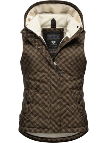 ragwear Steppweste Hesty Print in Brown