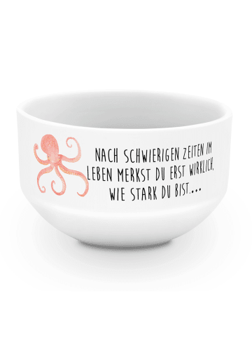 Mr. & Mrs. Panda Frühstücksschale Tintenfisch mit Spruch in Weiß