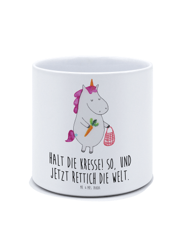 Mr. & Mrs. Panda XL Blumentopf Einhorn Gemüse mit Spruch in Weiß