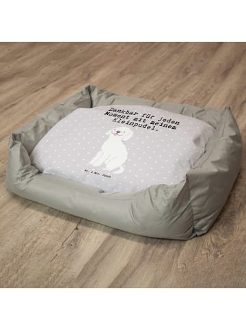 Mr. & Mrs. Panda Hundekorb Kleinpudel Moment mit Spruch in Grau Pastell