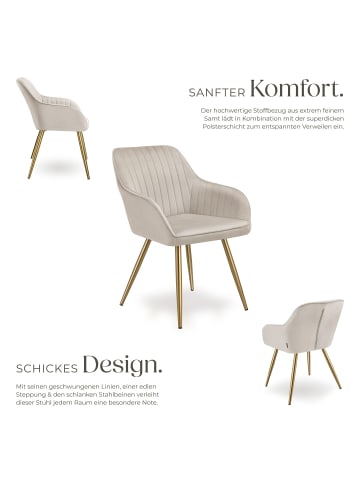 tectake Polstersessel gepolstert, in Samtoptik, gesteppt, 58 x 62 x 82 cm