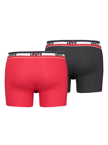 Levi´s Boxershort 2er Pack in Rot/Dunkelgrau