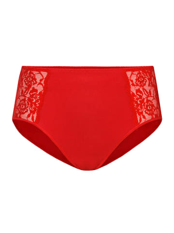 Teyli Hohe Taille Baumwollslip mit floraler Spitze Loren in rot