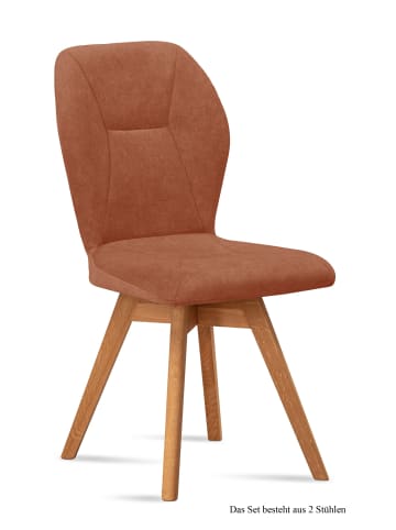 58 aufm Kessel ESSZIMMERSTUHL drehbar (2er-Set) Draga 51x92x60 Eiche geölt/Cognac