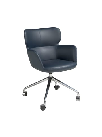 Angel Cerdá Büro-Drehstuhl 4110 in Blau / Stahl – (B)58 x (H)59 x (T)80 cm
