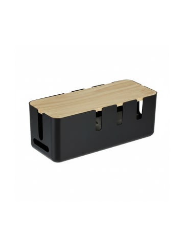 relaxdays Kabelbox in Schwarz - (B)30,5 x (H)11,5 x (T)12,5 cm