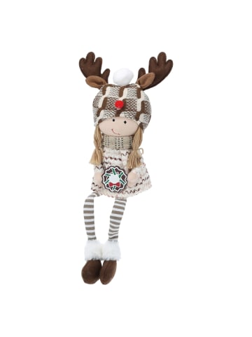 Home&Styling Collection Weihnachtsfigur aus Plüsch in Beige, (B) 8 x (H) 51 x (L) 12 cm