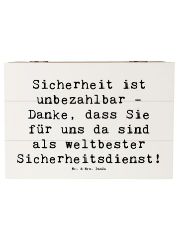 Mr. & Mrs. Panda Holztruhe Spruch Weltbester Sicherheitsdienst m... in Weiß