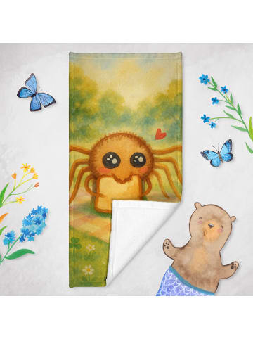 Mr. & Mrs. Panda Handtuch Spinne Agathe Sandwich Design ohne Spruch in Gelb Pastell
