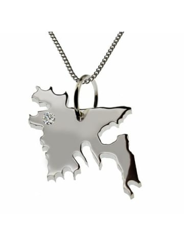Schmuckador 50cm Kette + Bangladesh mit Brillant in 925 Silber in silber