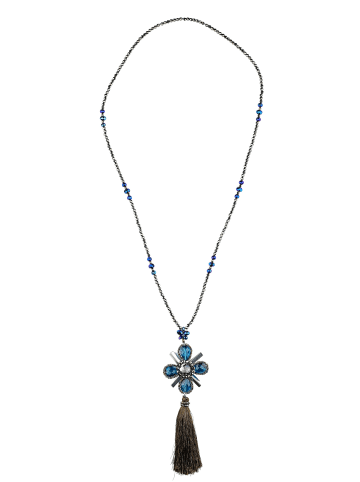 collezione alessandro Lange Kette " Strass " in blau