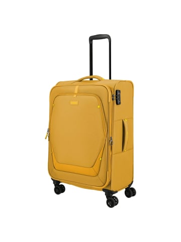travelite Umbria - 4-Rollen-Trolley M 67 cm erw. (schwarz) in golden glow